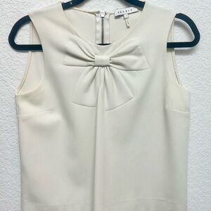Sandro Ivory Sleeveless Top with Bow